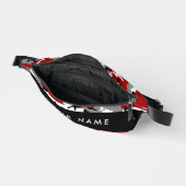 Rood en grijs Camouflage Jouw naam Personaliseren Heuptasje (Open)