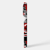 Rood en grijs Camouflage Jouw naam Personaliseren iPhone Hoesje (Linkerkant)