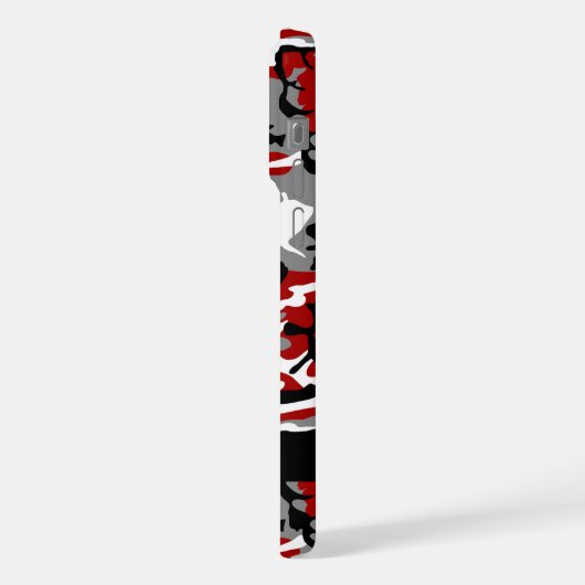 Rood en grijs Camouflage Jouw naam Personaliseren iPhone Hoesje (Linkerkant)