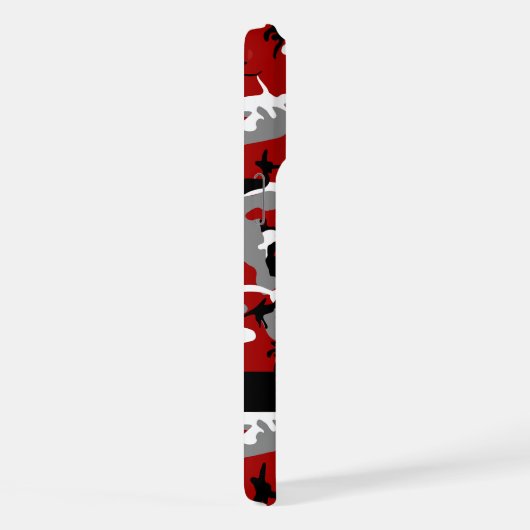 Rood en grijs Camouflage Jouw naam Personaliseren iPhone Hoesje (Rechterkant)