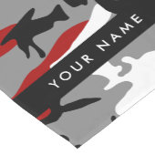 Rood en grijs Camouflage Jouw naam Personaliseren Korte Tafelloper (Hoek)