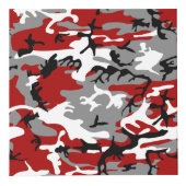 Rood en grijs Camouflage Jouw naam Personaliseren Kubus (Voorkant)