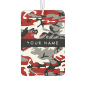 Rood en grijs Camouflage Jouw naam Personaliseren Luchtverfrisser (Achterkant)