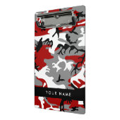 Rood en grijs Camouflage Jouw naam Personaliseren Mini Klembord (Angled2)