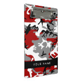Rood en grijs Camouflage Jouw naam Personaliseren Mini Klembord (Schuin)