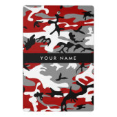 Rood en grijs Camouflage Jouw naam Personaliseren Mini Klembord (Achterkant)