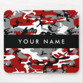 Rood en grijs Camouflage Jouw naam Personaliseren Muismat (Voorkant)