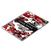 Rood en grijs Camouflage Jouw naam Personaliseren Notitieboek (Linkerzijde)