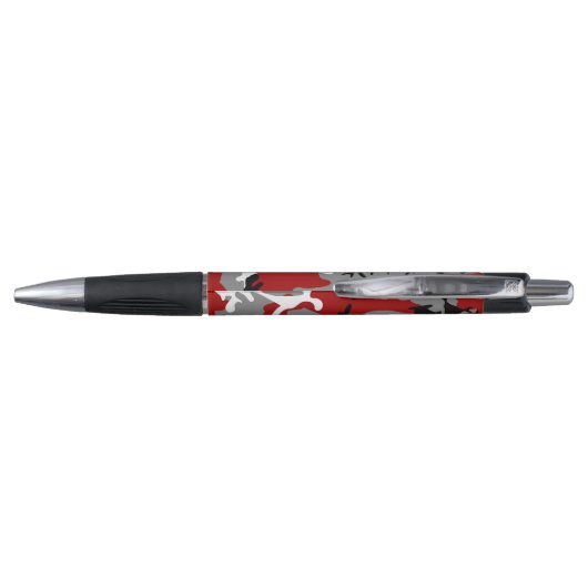 Rood en grijs Camouflage Jouw naam Personaliseren Pen (Achterkant)