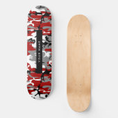Rood en grijs Camouflage Jouw naam Personaliseren Persoonlijk Skateboard (Voorkant)