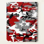 Rood en grijs Camouflage Jouw naam Personaliseren Planner (Achterkant)