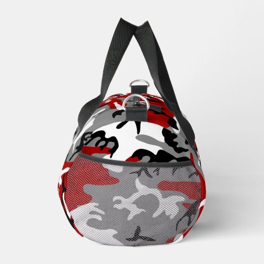 Rood en grijs Camouflage Jouw naam Personaliseren Plunjezak (Rechts)