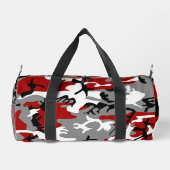 Rood en grijs Camouflage Jouw naam Personaliseren Plunjezak (Achterkant)