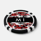 Rood en grijs Camouflage Jouw naam Personaliseren Poker Chips (Enkel)
