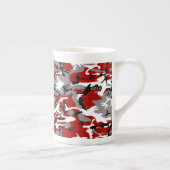 Rood en grijs Camouflage Jouw naam Personaliseren Porselein Kop (Rechts)