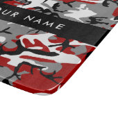 Rood en grijs Camouflage Jouw naam Personaliseren Snijplank (Hoek)