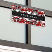 Rood en grijs Camouflage Jouw naam Personaliseren Spandoek (Buitenkant Gebouw)