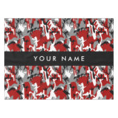 Rood en grijs Camouflage Jouw naam Personaliseren Tafelkleed (Voorkant (Horizontaal))
