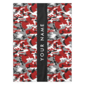Rood en grijs Camouflage Jouw naam Personaliseren Tafelkleed (Voorkant)
