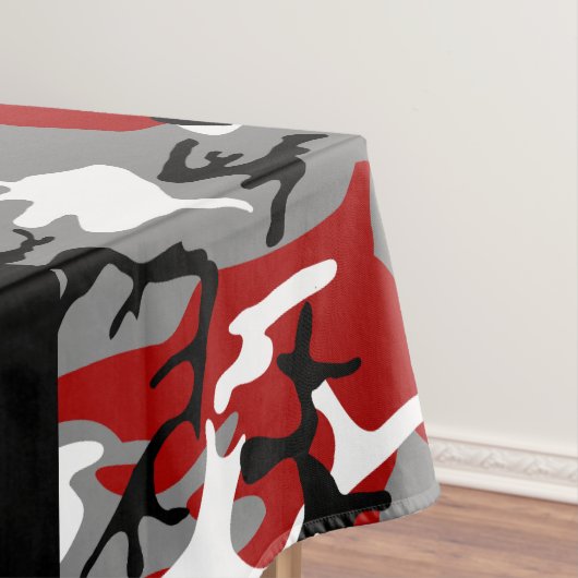 Rood en grijs Camouflage Jouw naam Personaliseren Tafelkleed (Voorbeeld)