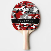 Rood en grijs Camouflage Jouw naam Personaliseren Tafeltennisbatje (Voorkant)