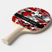 Rood en grijs Camouflage Jouw naam Personaliseren Tafeltennisbatje (Voorkant Gekanteld)