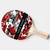 Rood en grijs Camouflage Jouw naam Personaliseren Tafeltennisbatje (Zijkant)