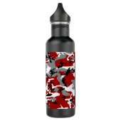 Rood en grijs Camouflage Jouw naam Personaliseren Waterfles (Links)
