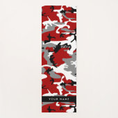 Rood en grijs Camouflage Jouw naam Personaliseren Yogamat (Voorkant)