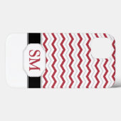 Rood en grijs Chevron Monogram iPad 2/3/4 Hoesje (Achterkant (horizontaal))