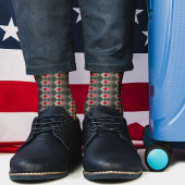 Rood en grijs chic diamantpatroon, abstract trippy sokken