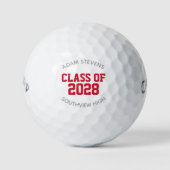 Rood en Grijs Classic Varsity Afstuderen Klasse Gi Golfballen (Voorkant)