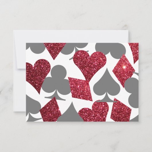 Rood en Grijs Destiny Las Vegas Faux Glitter RSVP (Achterkant)