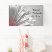 Rood en grijs Floral Highlights Wedding Spandoek (Insitu)