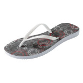 Rood en Grijs Geometrisch Abstract Teenslippers (Schuin)
