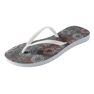 Rood en Grijs Geometrisch Abstract Teenslippers