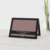 Rood en grijs geruit patroon kaart (Achterkant)