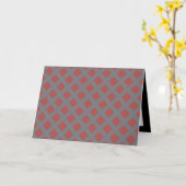 Rood en grijs geruit patroon kaart (Gele Bloem)