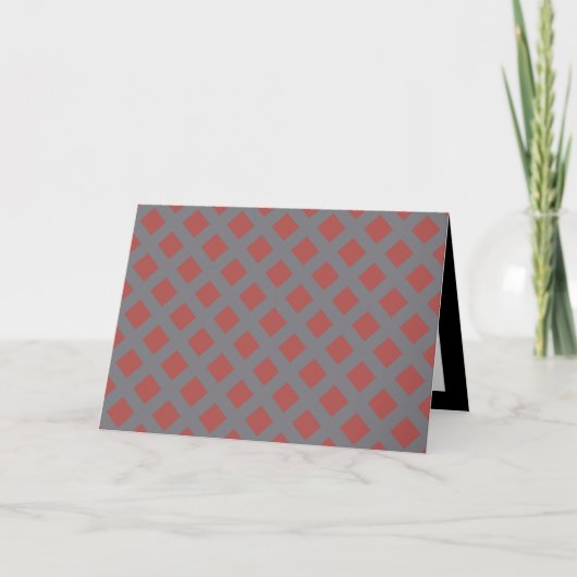 Rood en grijs geruit patroon kaart (Voorkant)