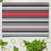 Rood en grijs gestreept theedoek (Gevouwen)