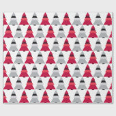 Rood en grijs kerstcadeaupapier cadeaupapier (Vlak)