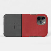 Rood en grijs kunstleder Case-Mate iPhone case (Achterkant (horizontaal))