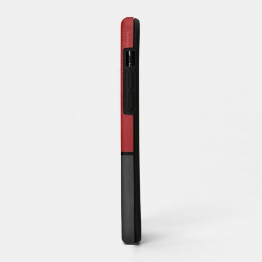 Rood en grijs kunstleder Case-Mate iPhone case (Achterkant/links)