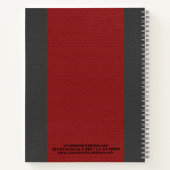 Rood en grijs kunstleder notitieboek (Achterkant)