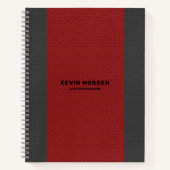 Rood en grijs kunstleder notitieboek (Voorkant)