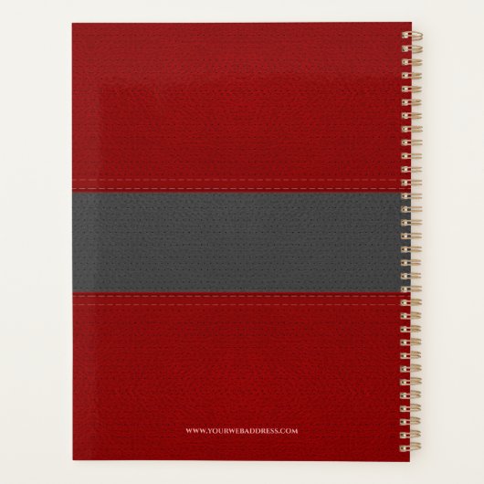 Rood en grijs kunstleer Planner (Achterkant)