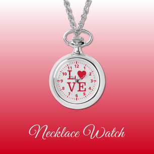 Rood en grijs Love Ketting Watch