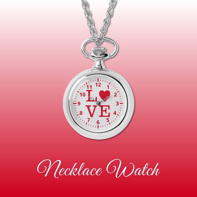 Rood en grijs Love Ketting Watch (Creator heeft geüpload)