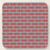 Rood en grijs Ohio Bier Onderzetter (Voorkant)