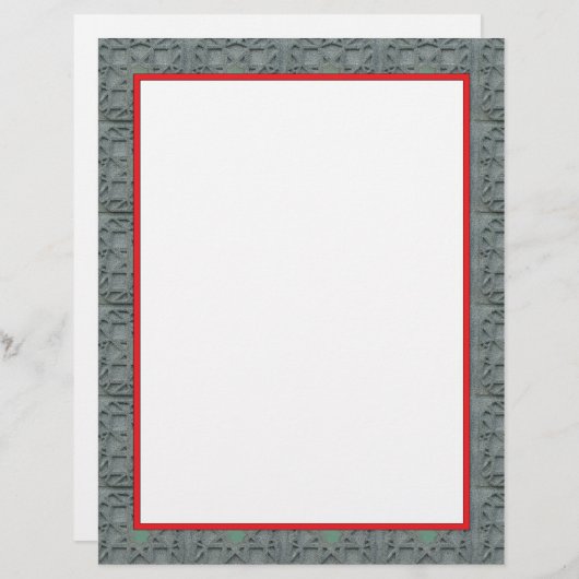 Rood en grijs omgrenzingsbriefhoofd 8,5 x 11 inch (Voorkant / Achterkant)